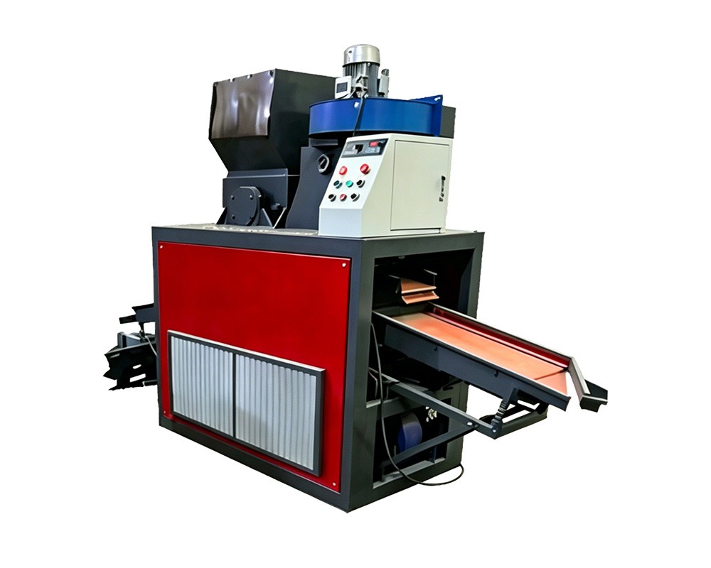 Cable granulation line running during a factory acceptance test